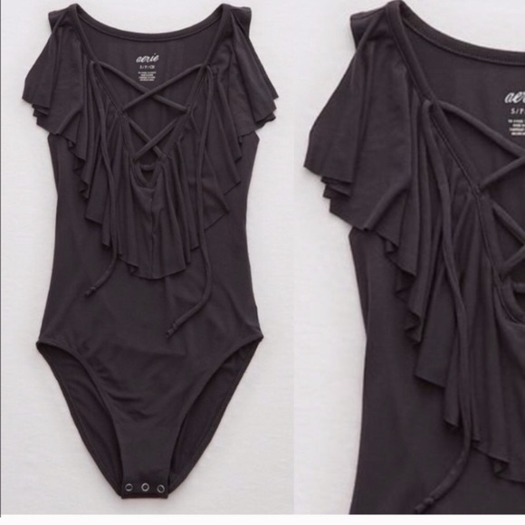 Aerie soft & sexy charcoal bodysuit - Picture 1 of 5